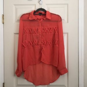 Long sleeve Orange blouse from Fresh of LA